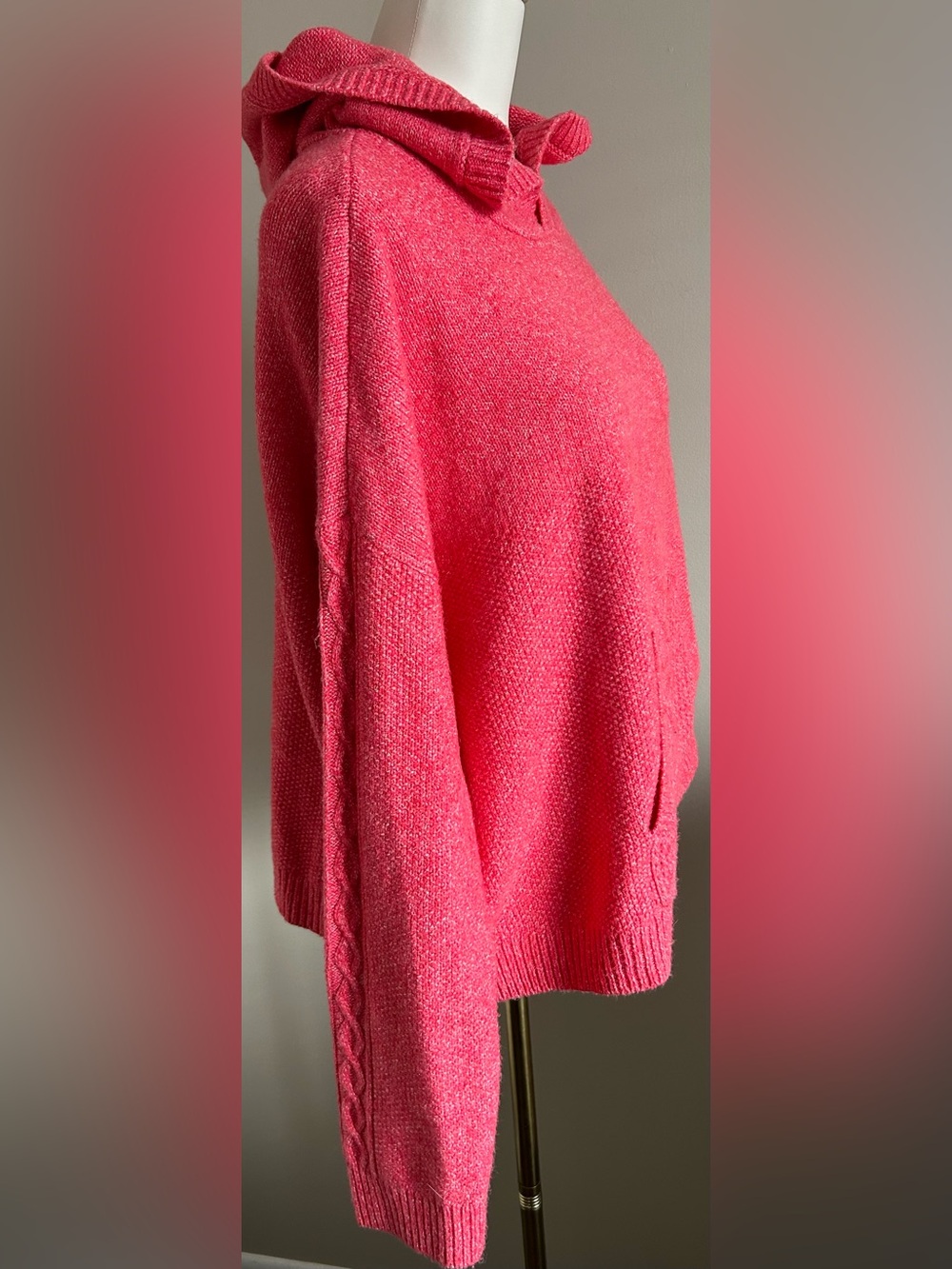 Cabi “Sidekick” Hoodie Sweater in Pink Frost